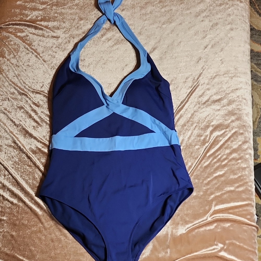 Boden Navy and Light Blue Swimsuit